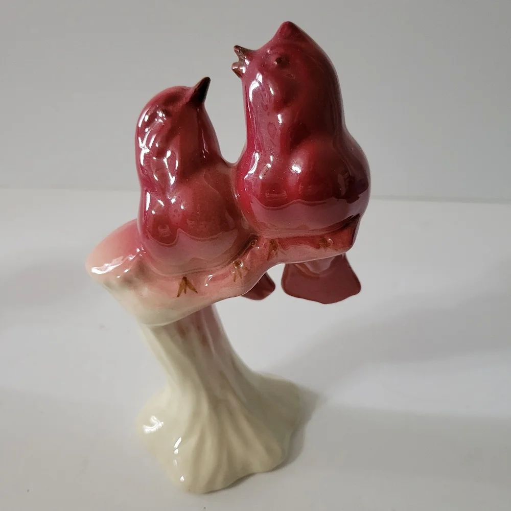 Vintage Birds on Branch Figurine Pottery